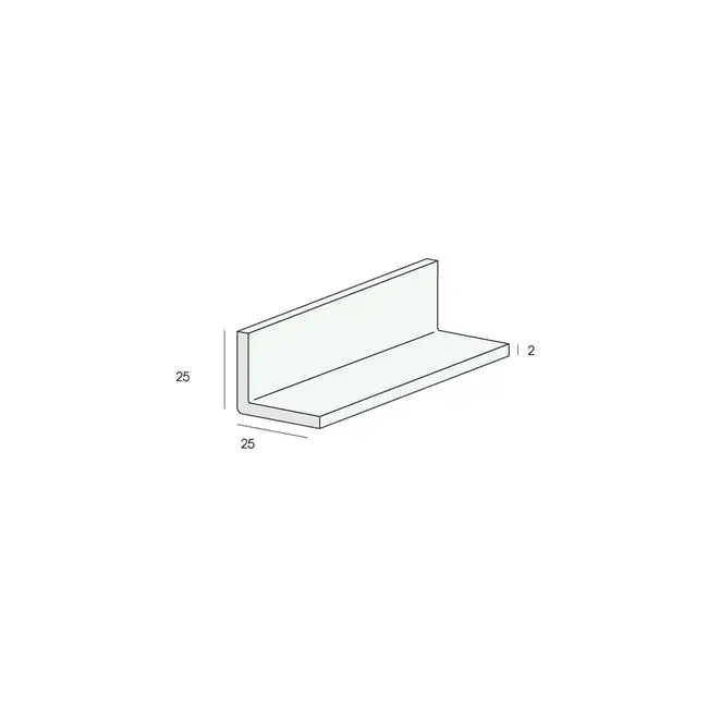 Heering Hoekprofiel 25 x 25 x 2 mm - Zwart (1 x 260 cm)