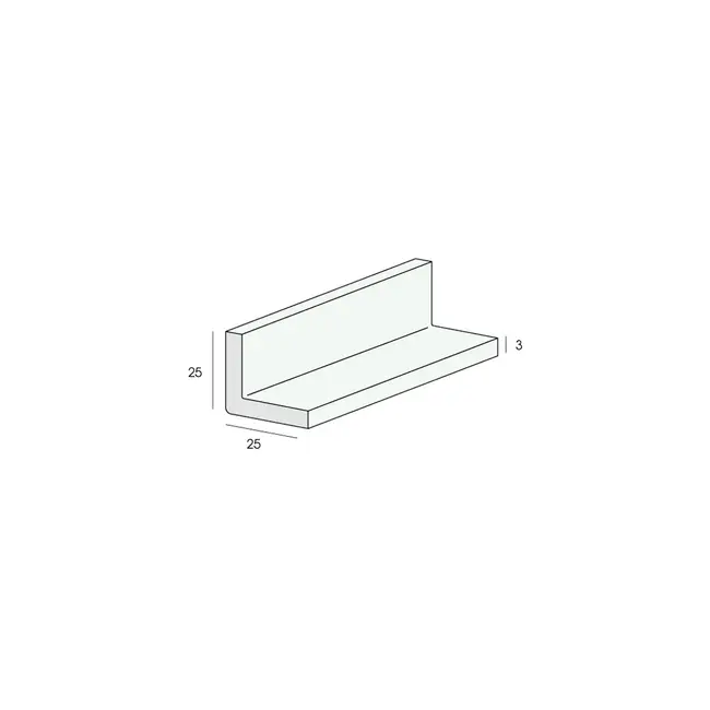 Heering Hoekprofiel 25 x 25 x 3 mm - Wit (1 x 600 cm)
