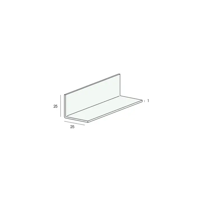 Heering Hoekprofiel 25 x 25 x 1 mm - Wit (1 x 260 cm)