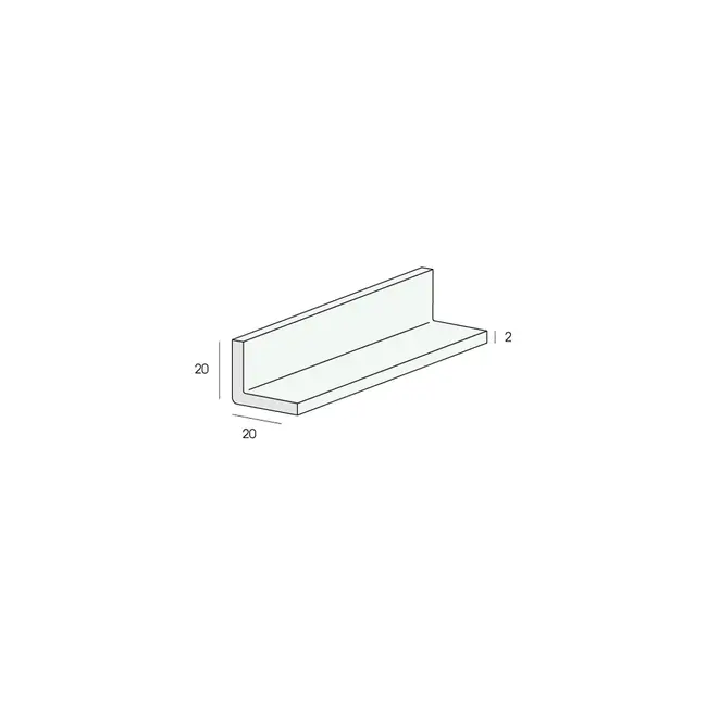 Heering Hoekprofiel 20 x 20 x 2 mm - Crème (1 x 600 cm)