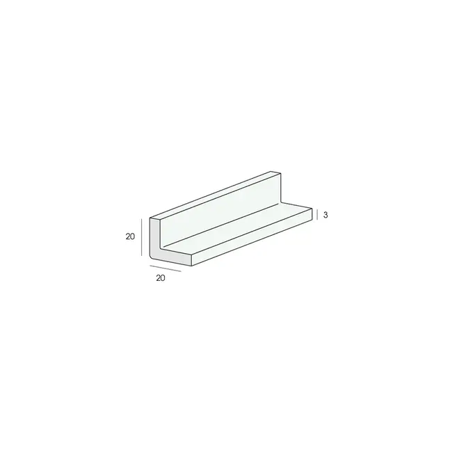 Heering Hoekprofiel 20 x 20 x 3 mm - Wit (1 x 600 cm)