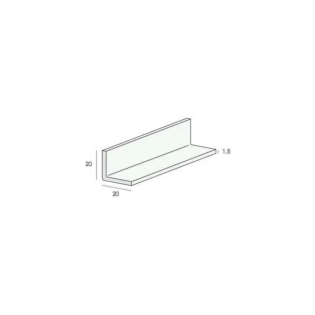 Heering Hoekprofiel 20 x 20 x 1,5 mm - Wit (1 x 520 cm)