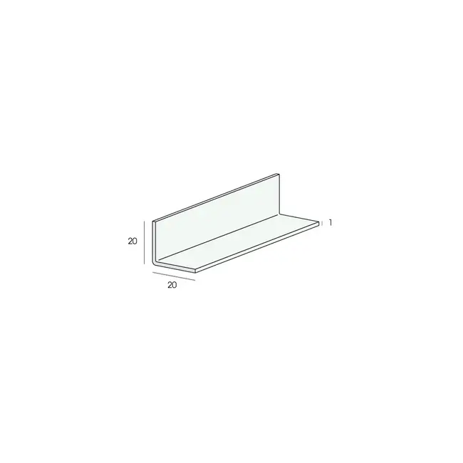 Heering Hoekprofiel 20 x 20 x 1 mm - Zwart (1 x 260 cm)