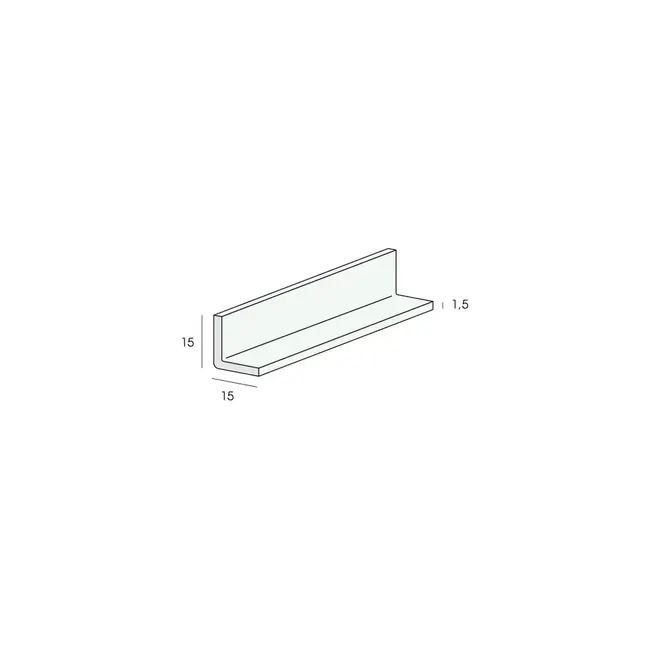 Heering Hoekprofiel 15 x 15 x 1,5 mm - Wit (1 x 260 cm)