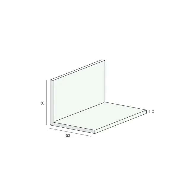 Heering Hoekprofiel 50 x 50 x 2 mm - Zwart (1 x 600 cm)