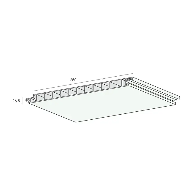 Florence Buitenplafond paneel 250x16,5 mm - Crème