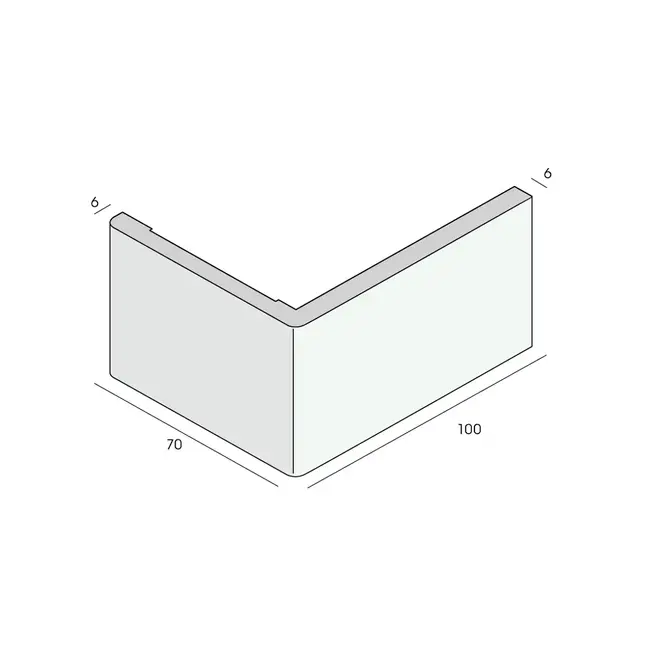 Prodec Hoekpaneel 100 x 70 mm - Wit