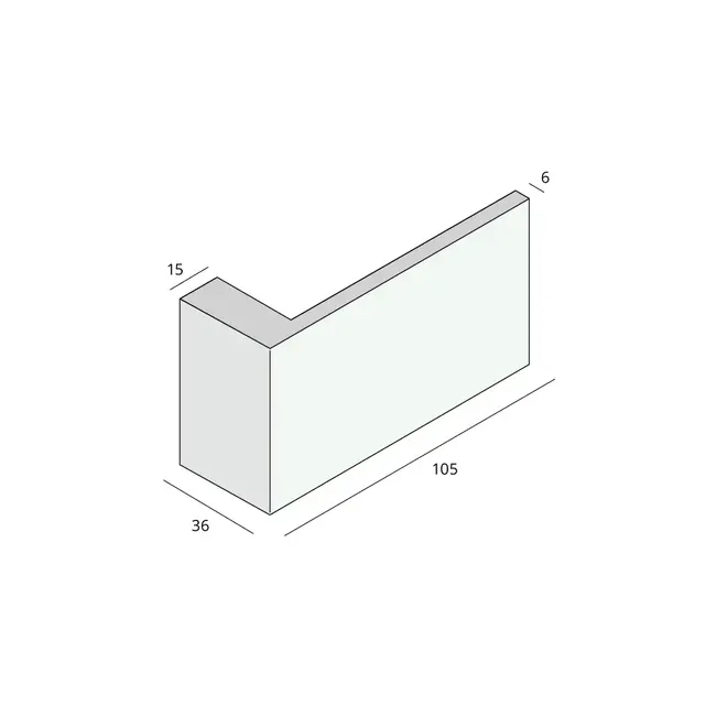 Prodec Hoekpaneel 105 x 36 mm - Wit