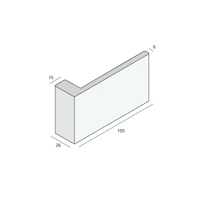Prodec Hoekpaneel 105 x 26 mm - Wit