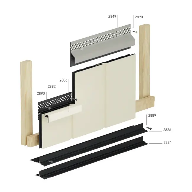 Keralit Startprofiel horizontaal 22 mm ventilatie - Zwart (1 x 400 cm)