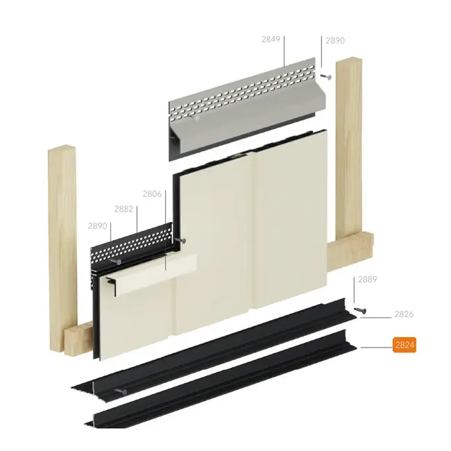 Keralit Startprofiel horizontaal 22 mm ventilatie - Zwart (1 x 400 cm)
