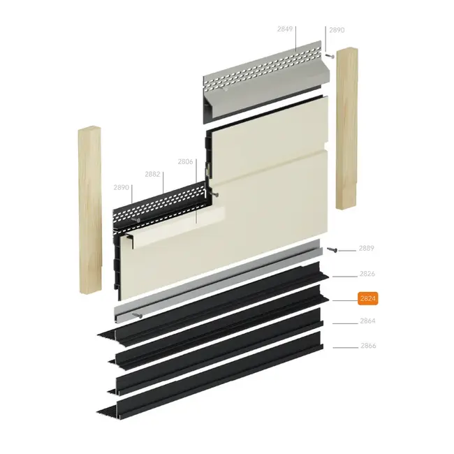 Keralit Startprofiel horizontaal 22 mm ventilatie - Zwart (1 x 400 cm)