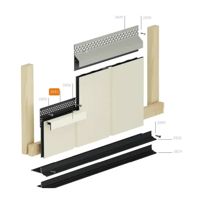 Keralit Tweezijdig ventilatieprofiel - Zwart (1 x 400 cm)