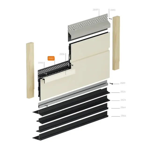 Keralit Tweezijdig ventilatieprofiel - Zwart (1 x 400 cm)