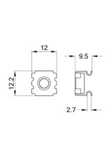 Penn Elcom Cagenut set M6, 2 mm, 100 pieces, for aluminium extrusions RG-6135 or RG-6145