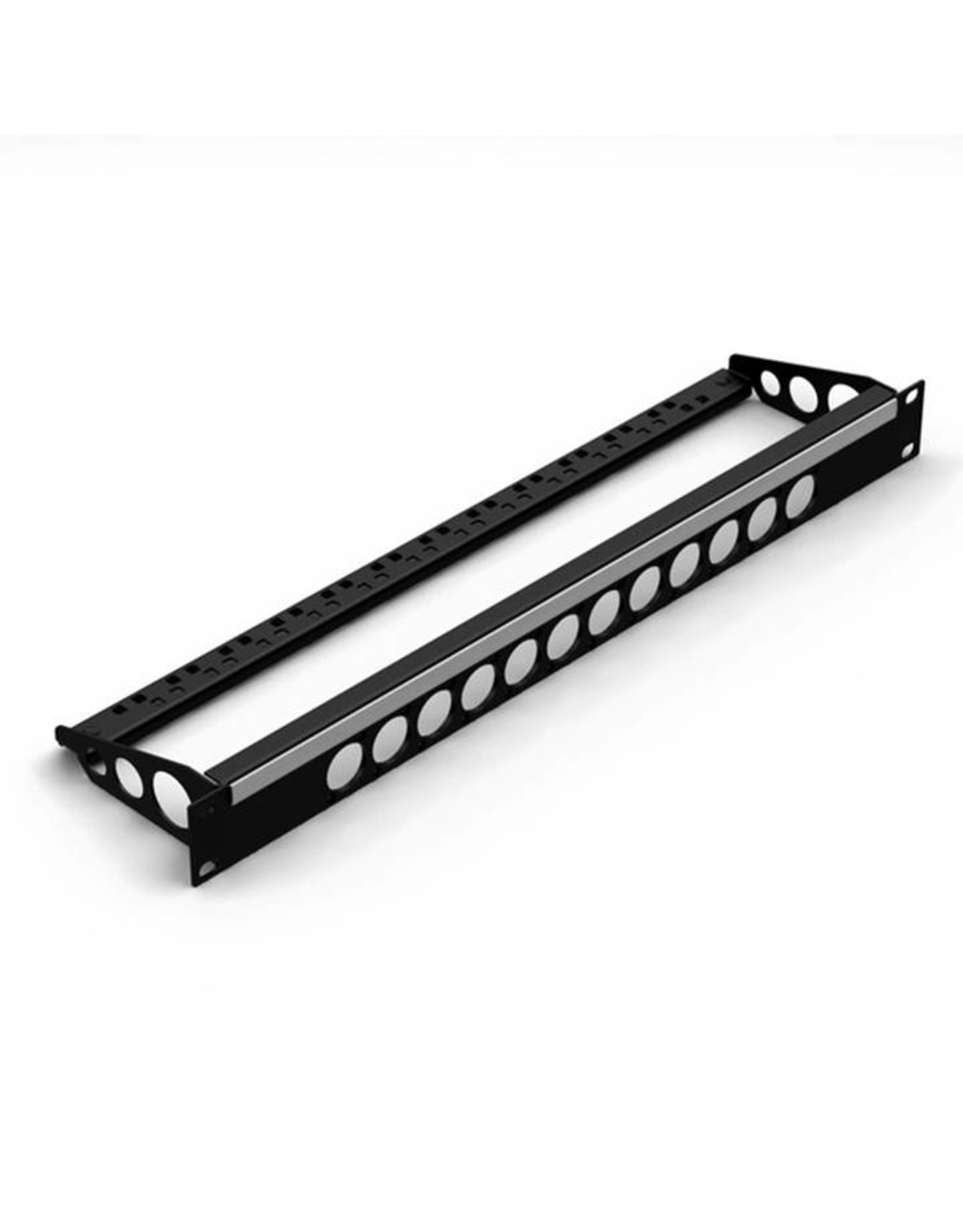 Penn Elcom Punched rack panel, 12 holes Neutrik D, for MDLX-series, steel, 1U , with cable support