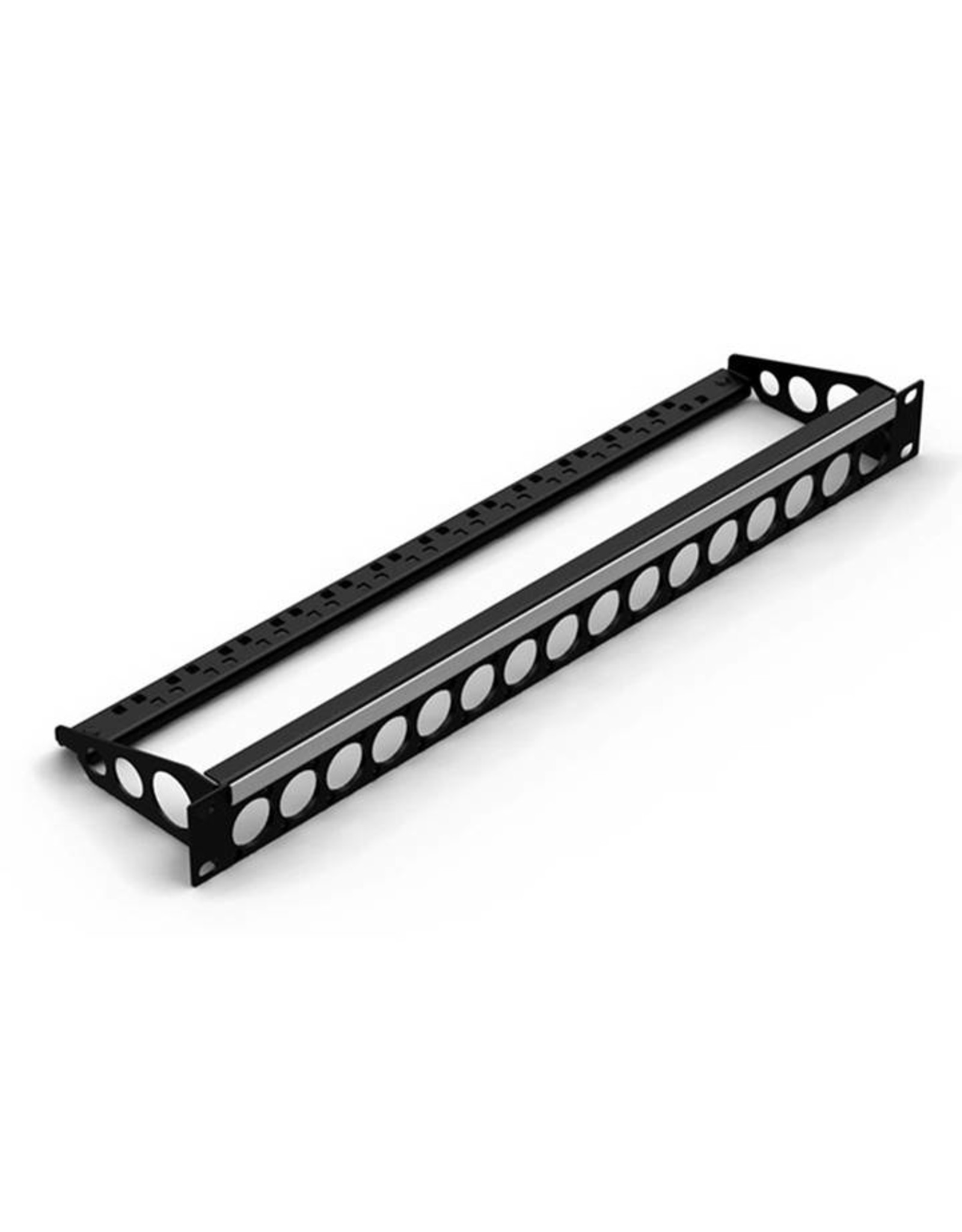 Penn Elcom Punched rack panel, 16 holes Neutrik D, for MDLX-series, steel, 1U, with cable support