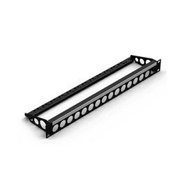 Penn Elcom Punched rack panel, 16 holes, Neutrik D, MDLX-series