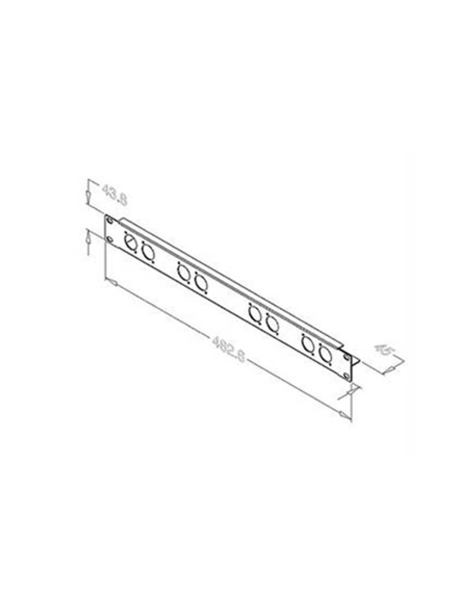 Penn Elcom Penn Elcom rack panel with 8 Neutrik "D" holes, 1U, steel, with integrated cable support
