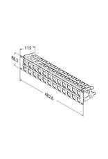 Penn Elcom Punched rack panel, 32 holes Neutrik D, for MDLX-series, steel, 2U, with cable support