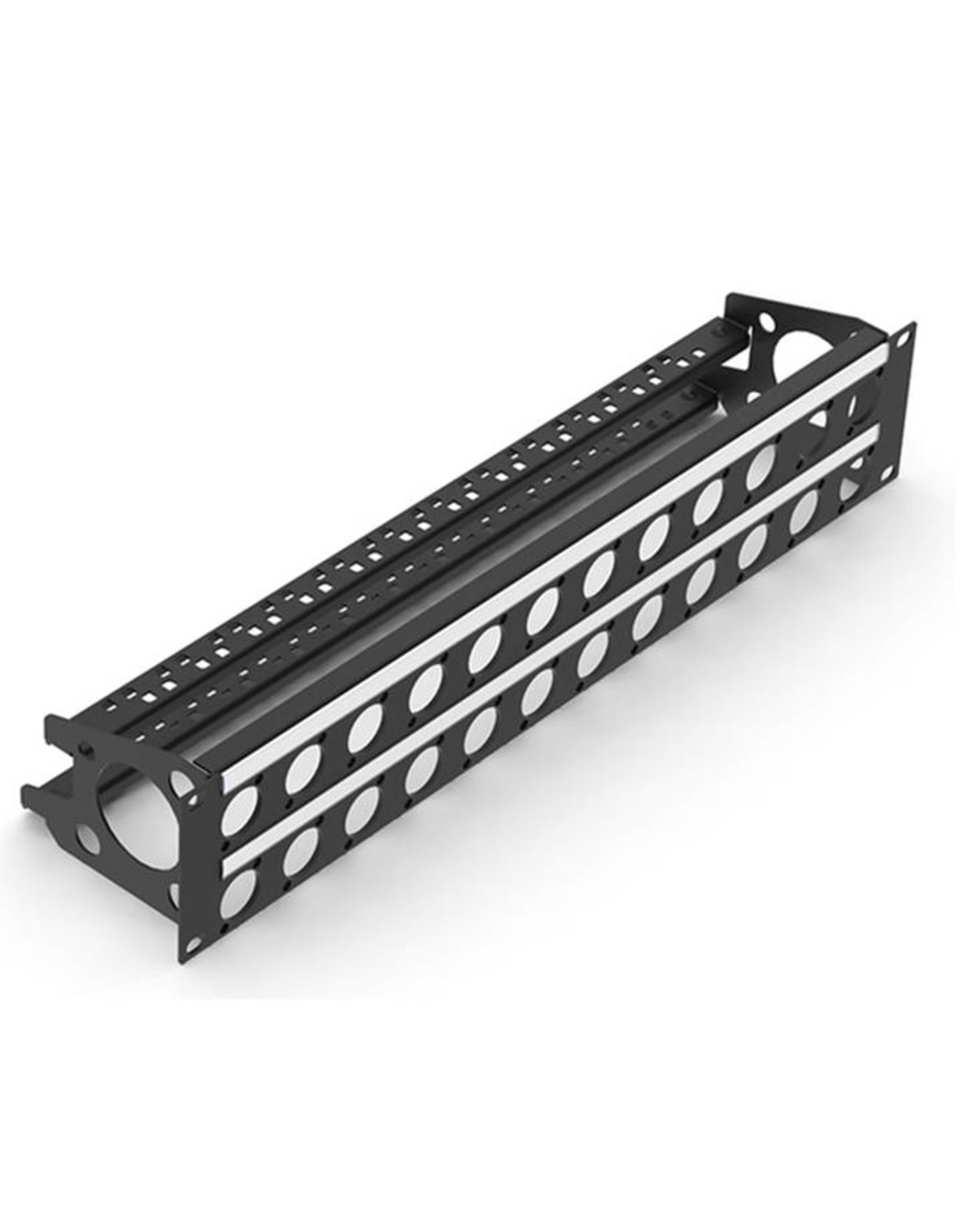 Penn Elcom Punched rack panel, 32 holes Neutrik D, for MDLX-series, steel, 2U, with cable support