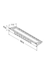 Penn Elcom Punched rack panel, 8 holes Neutrik D, MDLX-series, steel, 1U, with cable support