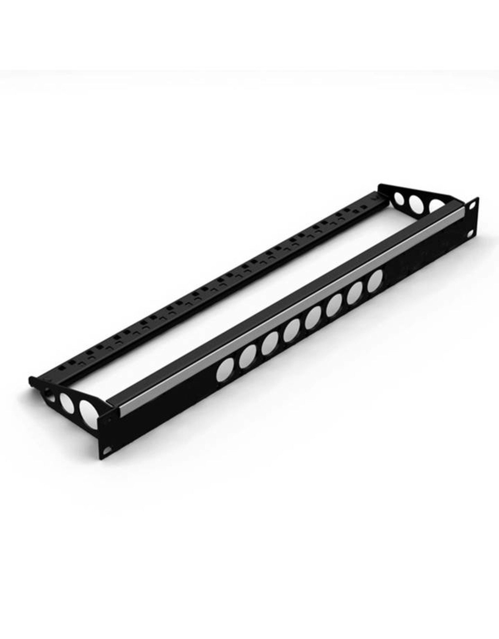 Penn Elcom Punched rack panel, 8 holes Neutrik D, MDLX-series, steel, 1U, with cable support