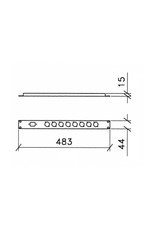 Penn Elcom Punched rack panel, 8 holes Neutrik D + 1 euro, 1U, steel