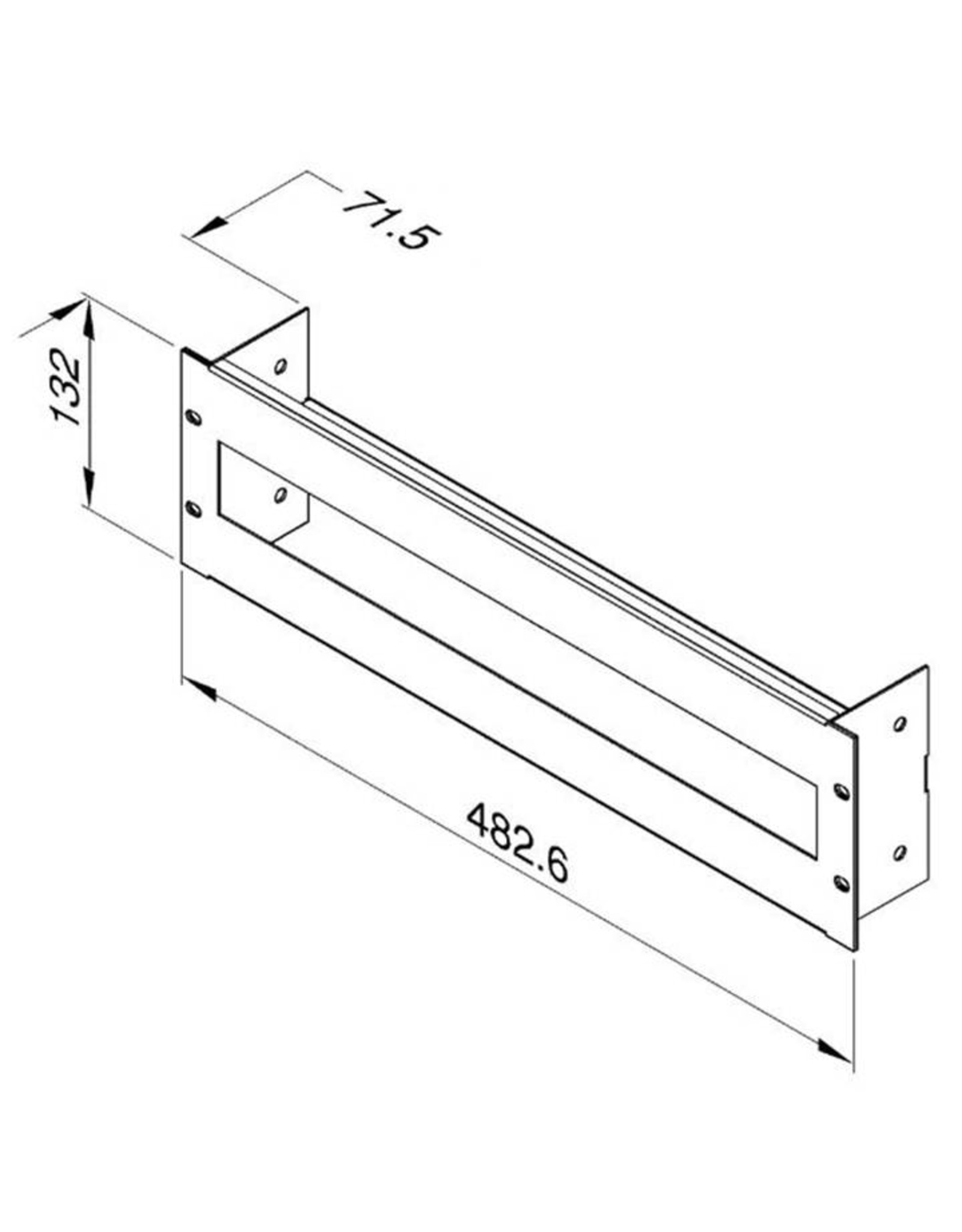 Penn Elcom Punched rack panel with DIN rail, for fuses, 3U