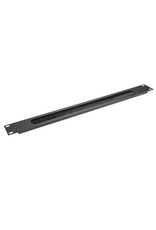 Penn Elcom Penn Elcom rack panel 1U, black, with cable access slot and brushes