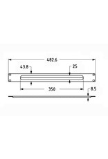 Penn Elcom Penn Elcom frontplaat, aluminium, omgezet, 1 HE, zwart, voor kabeldoorvoer