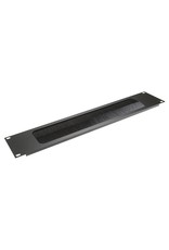 Penn Elcom Penn Elcom rack panel 2U, black, with cable access slot and brushes