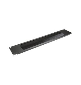 Penn Elcom Rack panel 2U, black, with cable access slot and brushes
