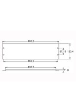 Penn Elcom Penn Elcom plain rack panel, steel, flanged, 3U, black