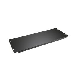 Penn Elcom Plain rack panel, steel, flanged, 4U, black