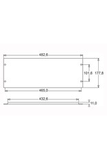 Penn Elcom Penn Elcom plain rack panel, steel, flanged, 4U, black