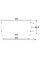 Penn Elcom Penn Elcom plain rack panel, steel, flanged, 5U, black