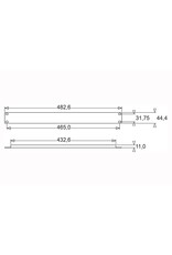 Penn Elcom Penn Elcom plain rack panel, steel, flanged, 1U, black