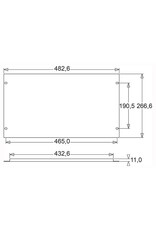 Penn Elcom Penn Elcom plain rack panel, steel, flanged, 6U, black