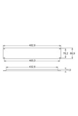 Penn Elcom Penn Elcom plain rack panel, steel, flanged, 2U, black