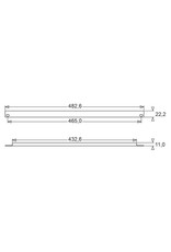 Penn Elcom Penn Elcom plain rack panel, steel, flanged, 0.5U, black
