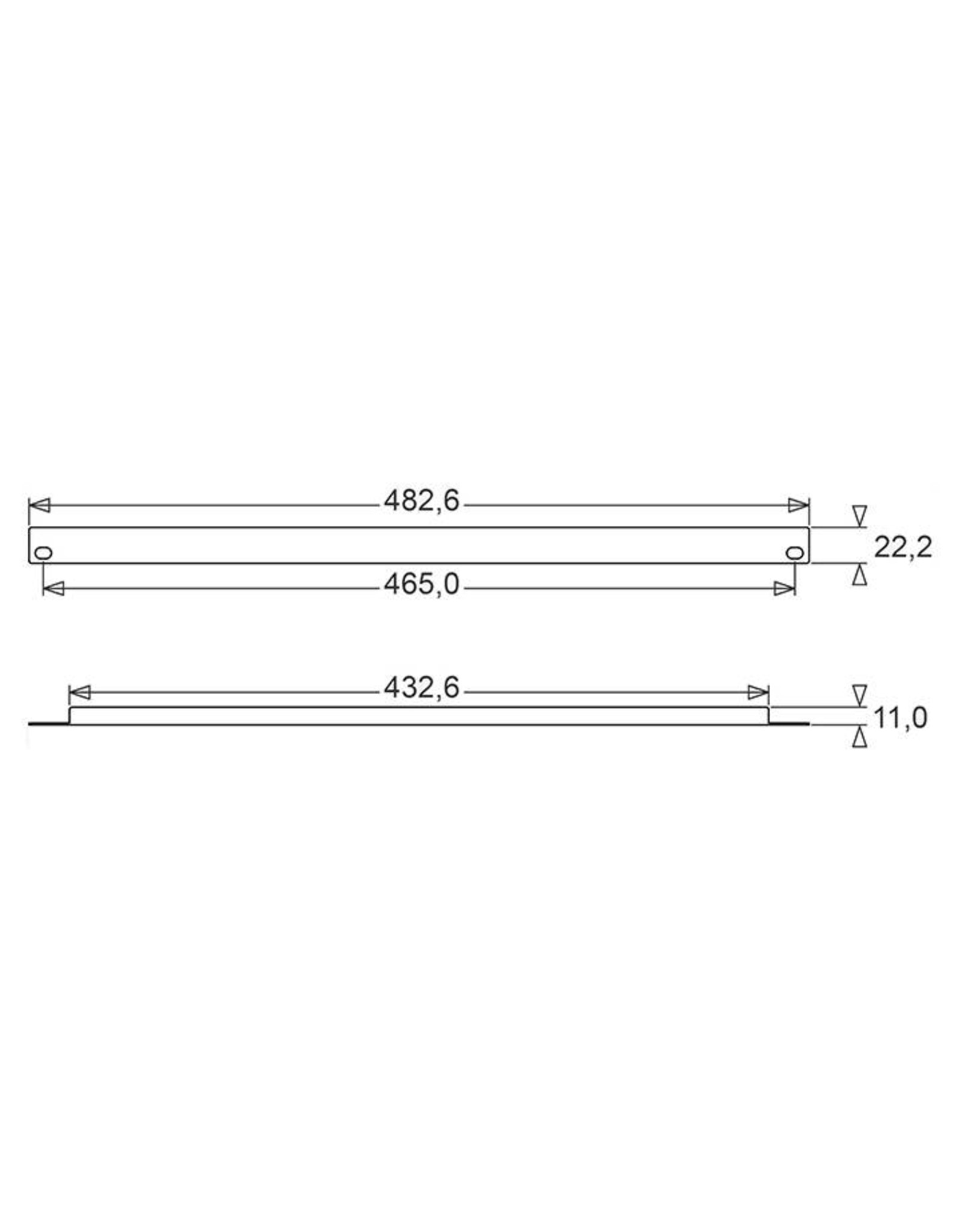 Penn Elcom Penn Elcom plain rack panel, steel, flanged, 0.5U, black
