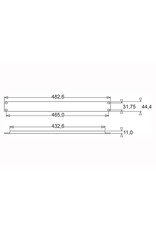 Penn Elcom Penn Elcom plain rack panel, aluminum, flanged, 1U, black