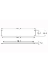 Penn Elcom Penn Elcom plain rack panel, aluminum, flanged, 2U, black