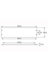 Penn Elcom Penn Elcom plain rack panel, aluminum, flanged, 3U, black