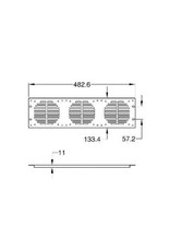 Penn Elcom Penn Elcom frontplaat 3 HE, 2 gaten fan 120 x 120 mm (RG-6339)