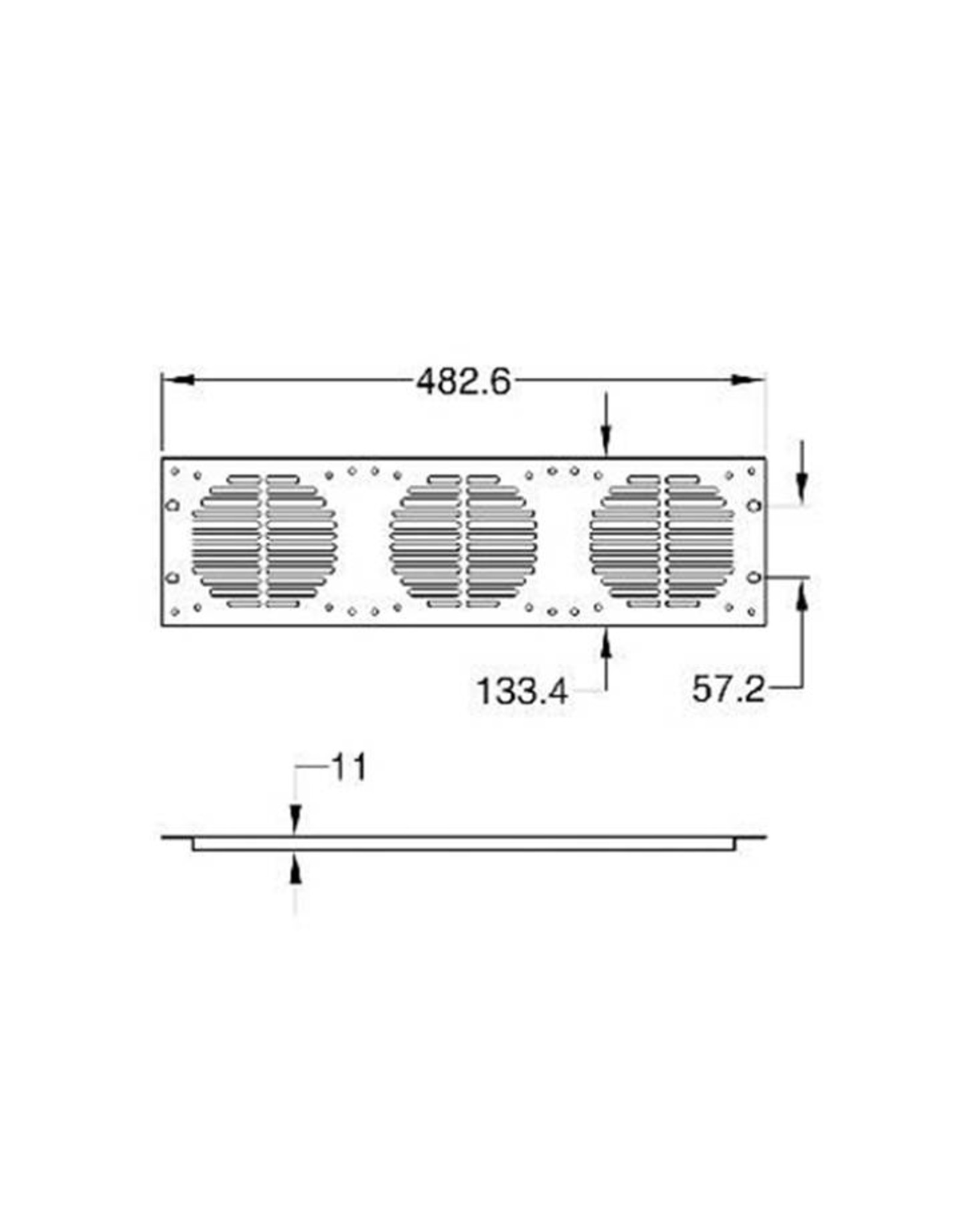 Penn Elcom Penn Elcom rack fan panel 3U for 2x fan 120x120mm (RG-6339)