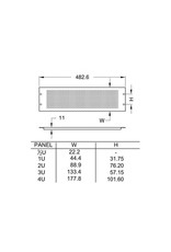 Penn Elcom Penn Elcom frontplaat, staal, ventilatie, omgezet, 1 HE