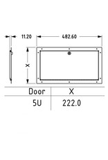 Penn Elcom Penn Elcom rack deur 19 inch, staal,  hoogte 5 HE, afsluitbaar