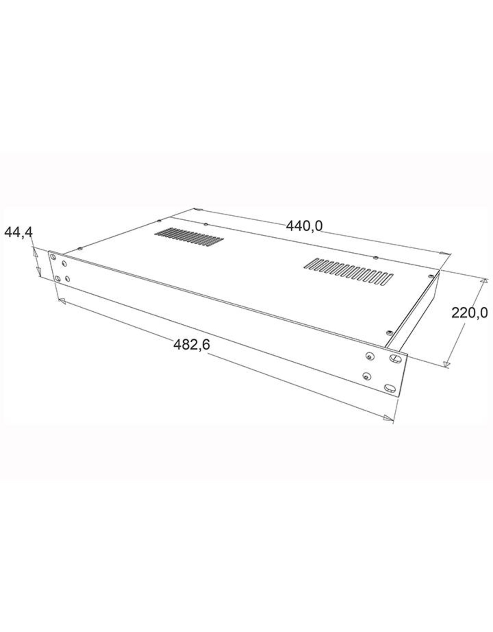 Penn Elcom 19 inch cabinet + panel, 1U, 220 mm